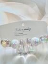 Iridescent Clear Resin Earrings Set – Heart, Crescent & Round Designs | Minimalist Holographic Jewelry for Women & Girls